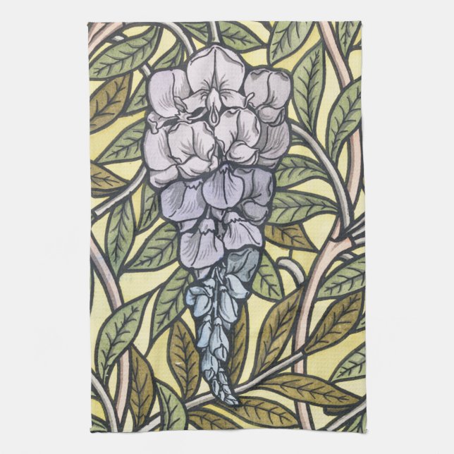 Art nouveau wisteria flower pattern   kökshandduk (Vertikal)
