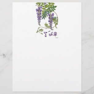 Art nouveau Wisteria Letterhead