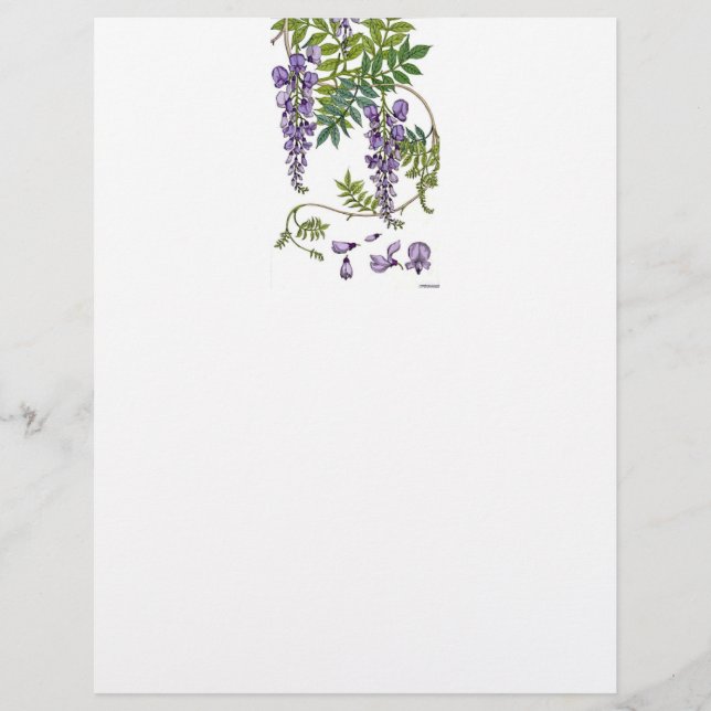 Art nouveau Wisteria Letterhead (Framsida)