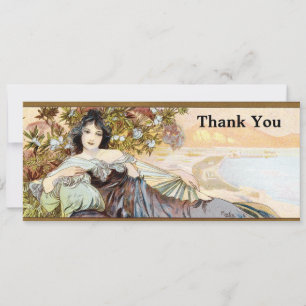 Art nouveau Woman av Alphonse Mucha Template