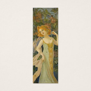Art nouveau Woman Bookmark Litet Visitkort