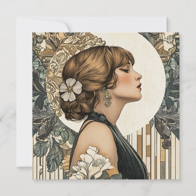 Art nouveau Woman Julkort (Framsida)