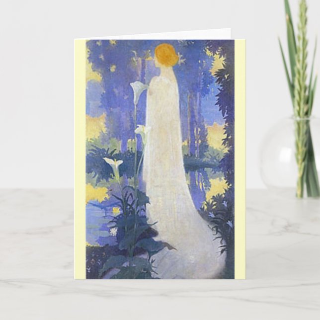 Art nouveau Woman med Calla Lilies Kort (Framsida)