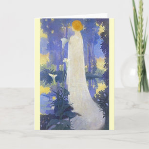 Art nouveau Woman med Calla Lilies Kort