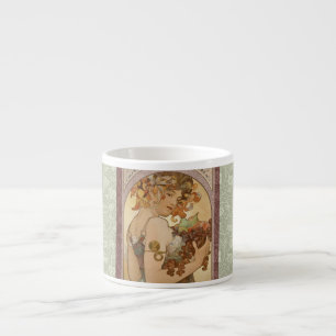 Art nouveau Woman Mucha BeSnyval Espressomugg