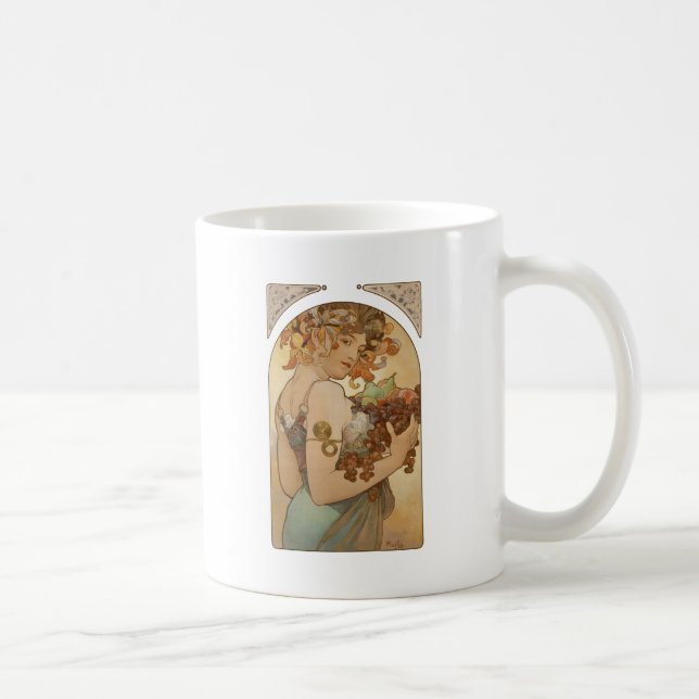 Art nouveau Woman Mucha BeSnyval Kaffemugg (Höger)