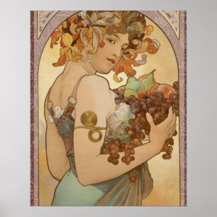 Art nouveau Woman Mucha BeSnyval Poster