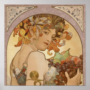Art nouveau Woman Mucha BeSnyval Poster