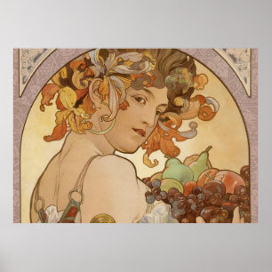 Art nouveau Woman Mucha BeSnyval Poster
