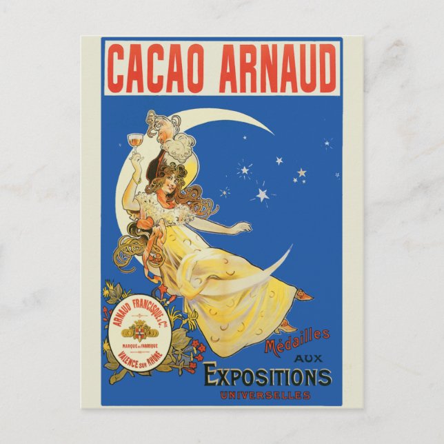 Art nouveau Woman och Champagne Vykort (Framsida)