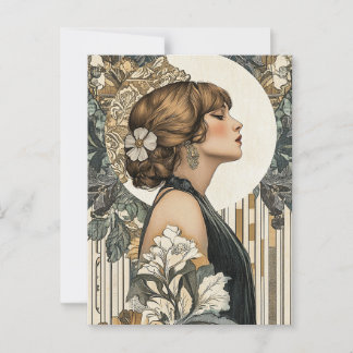 Art nouveau Woman Vykort