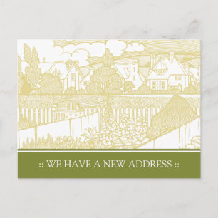 Art nouveauadressändringvykort meddelande vykort
