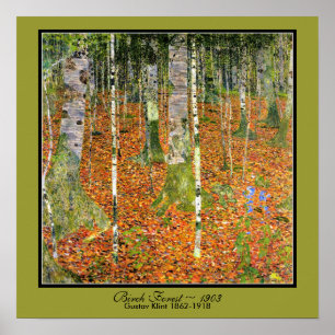 Art nouveaubjörkskog Gustav Klimt 1903 Poster