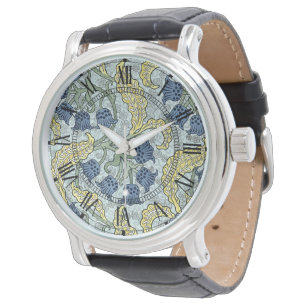 Art nouveaublåklockor armbandsur