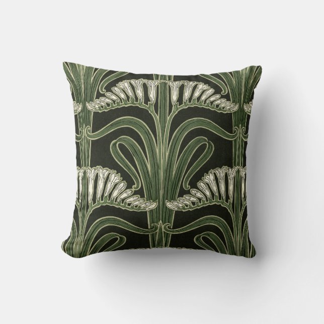 Art nouveaublommadesign kudde (Framsida)