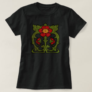 Art nouveaublommamotiv tee shirt
