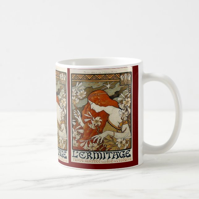 Art nouveaudam & liljamugg kaffemugg (Höger)