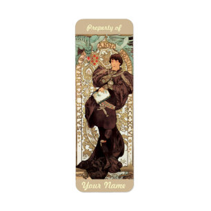 Art nouveauexlibris Booklabel Returadress Etikett