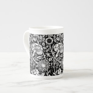 Art nouveaunejlikadamast som är svartvit benporslin mugg