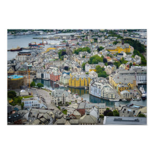Art nouveaustad Alesund, norgefototryck Fototryck