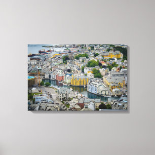 Art nouveaustad Alesund, norgekanvastryck Canvastryck