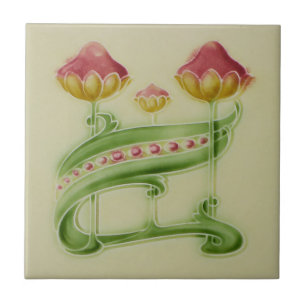 Art nouveauvintagedesignen Backsplash belägger me Kakelplatta