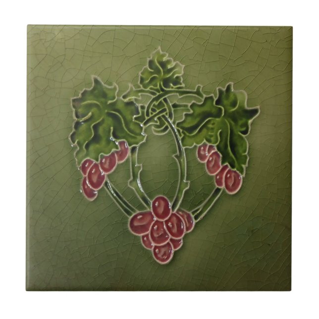 Art nouveauvintagedesignen Backsplash belägger med Kakelplatta (Framsidan)