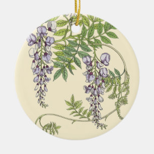 Art nouveauwisteria julgransprydnad keramik