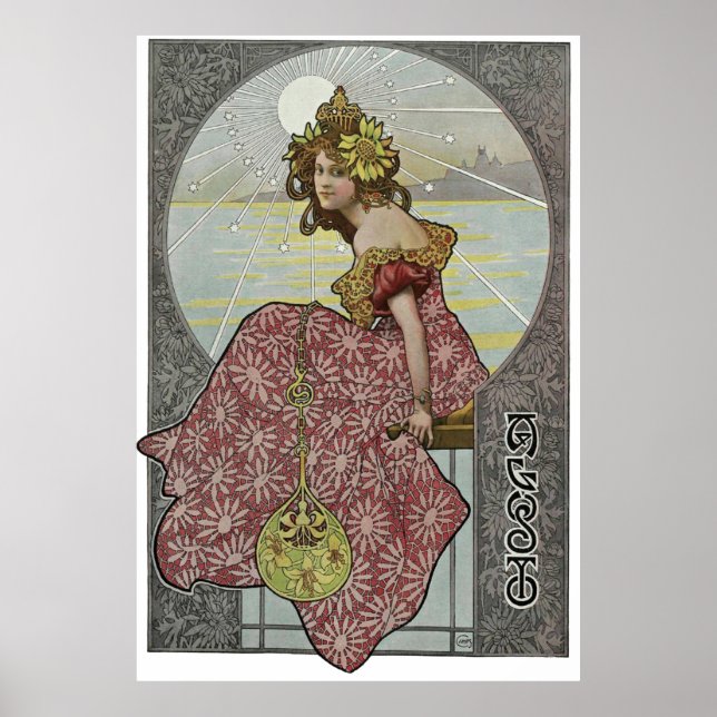Art Nouveay av Alphonse Mucha Poster (Framsidan)