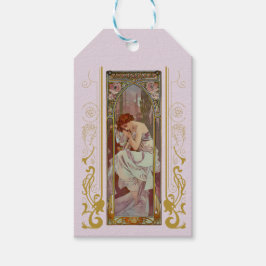 Art Noveau Alphonse Mucha Night's Rest Presentetikett