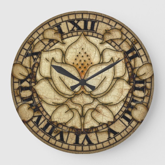 Art Noveau Lily Motif Stor Klocka (Framsida)