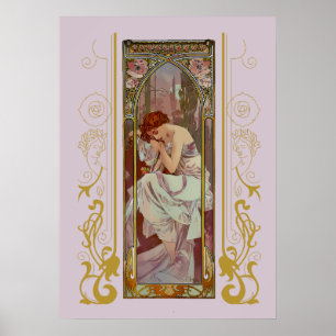 Art Noveau Night's Rest av Alphonse Mucha Poster