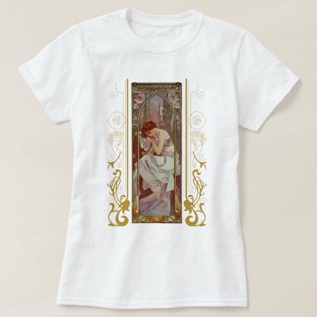 Art Noveau Night's Rest av Alphonse Mucha T Shirt (Design framsida)
