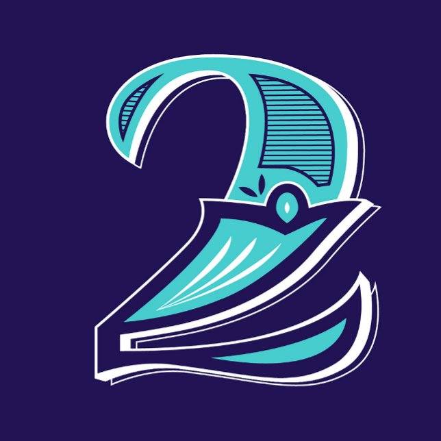 Art: nummer två fyrkantigt klistermärke (Skapare uppladdad)