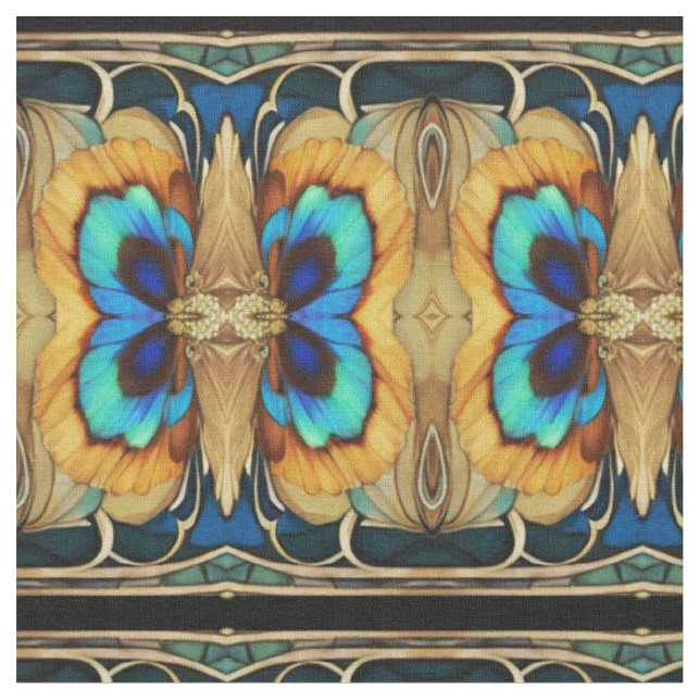 Art Nuovae Victorian Stil Quilt Gräns Fabric Tyg (Närbild)