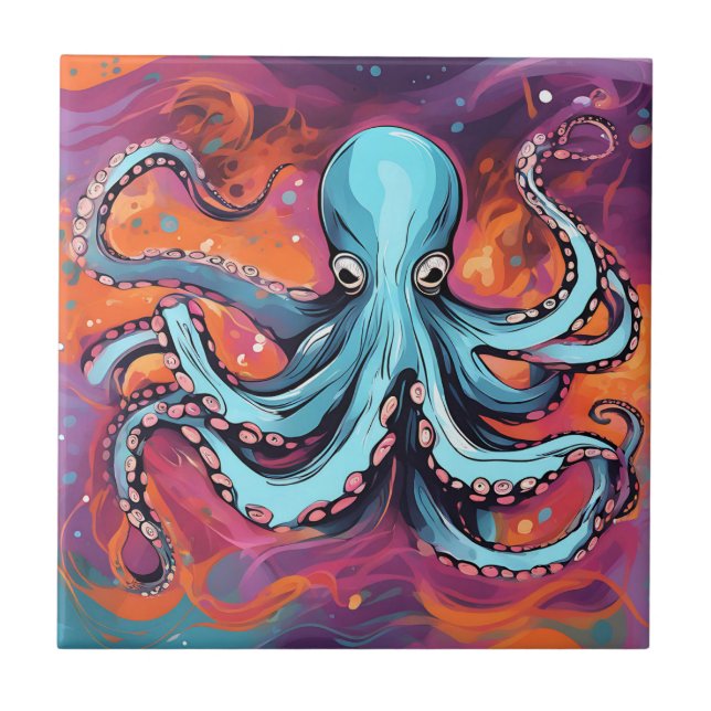 Art Octopus Dream Kakelplatta (Framsidan)