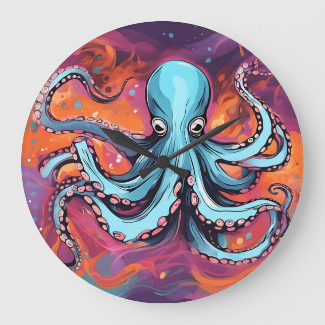 Art Octopus Dream Stor Klocka (Framsida)