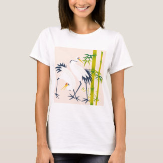 art of beautiful cranes in the bamboo thicket tee