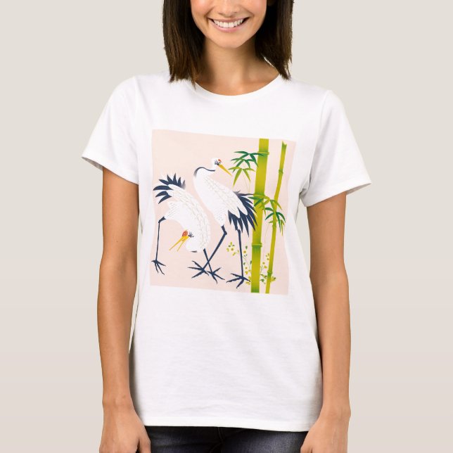 art of beautiful cranes in the bamboo thicket tee (Framsida)