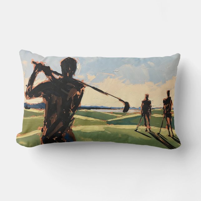 Art of Golf (#1) oljemålning Lumbarkudde (Framsida)
