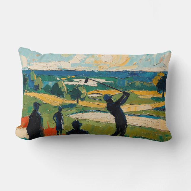 Art of Golf (#2) oljemålning Lumbarkudde (Framsida)
