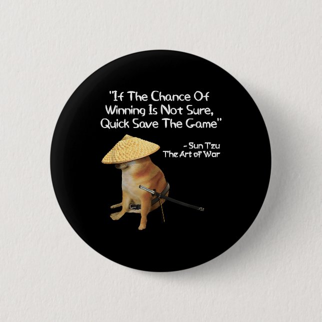 Art of Krig Meme Gamer Gaming Samurai Doge Knapp (Framsida)