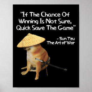 Art of Krig Meme Gamer Gaming Samurai Doge Poster