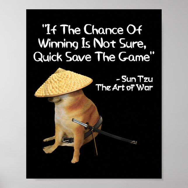 Art of Krig Meme Gamer Gaming Samurai Doge Poster (Framsidan)