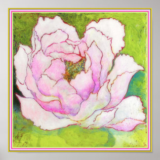 ART-ON-CANVAS: Peony Rosa 12"x12" Poster