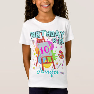 Art Paint Painting Splatter Birthday Girl Matching T Shirt
