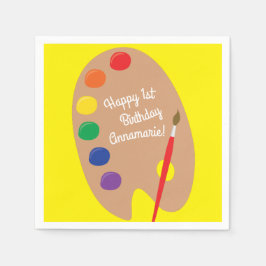 Art Paint Palette Cute 1:a födelsedagen Party Pappersservett