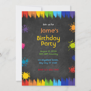 Art Paint Party Birthday Inbjudningar