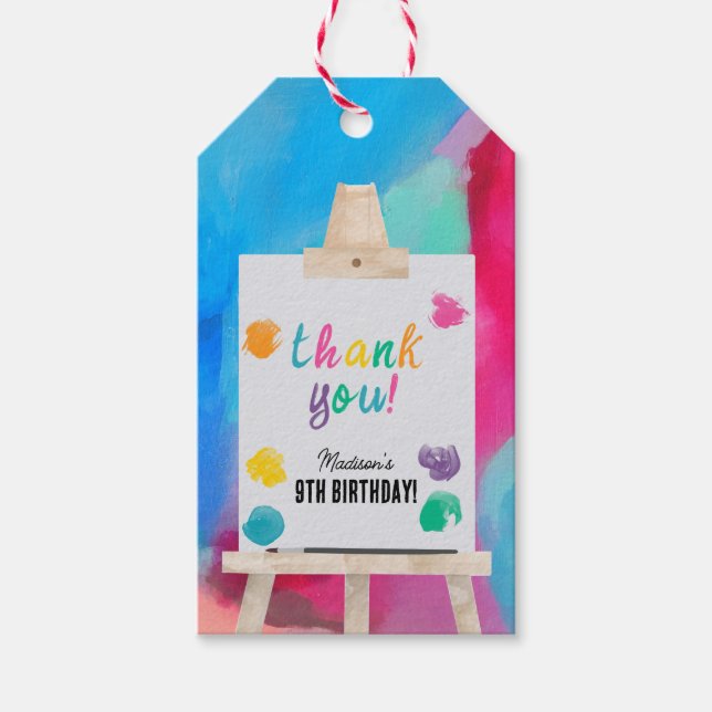 Art Painting Craft Artist Paint Birthday Tack Presentetikett (Framsidan)
