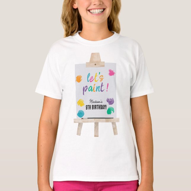 Art Painting Craft Artist Paint Birthday Tema T Shirt (Framsida)